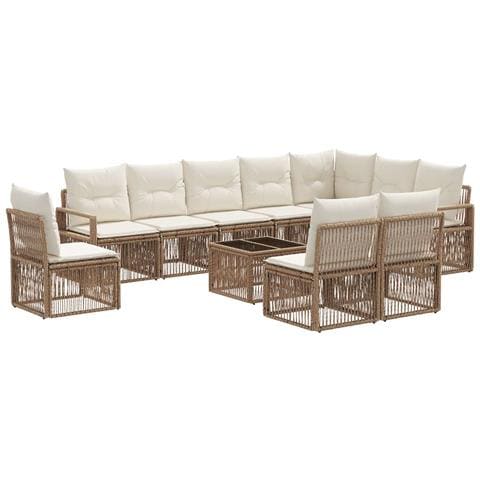Set Divano da Giardino 11 pcs Beige polyrattan - Foto 1
