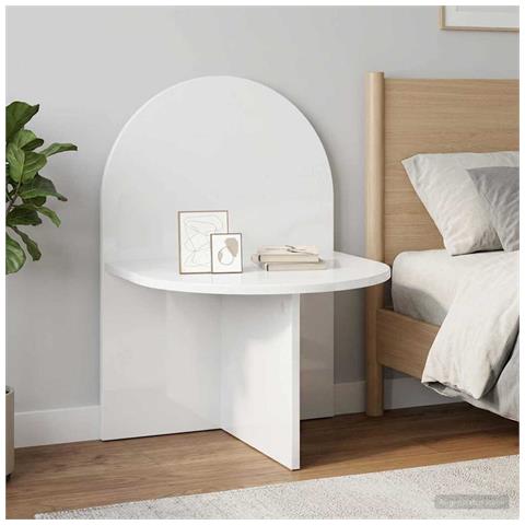 Comodino Bianco Lucido 48 x 49 x 65 cm Legno ingegnerizzato - Foto 2