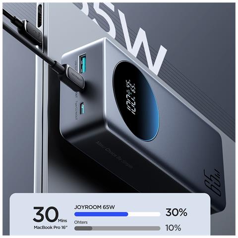 Power Bank - Nero, 30000 mAh, 65W - Foto 4
