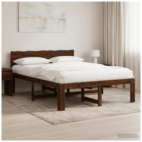 Letto matrimoniale con testiera ROSTOCK Marrone Scuro - Foto 2