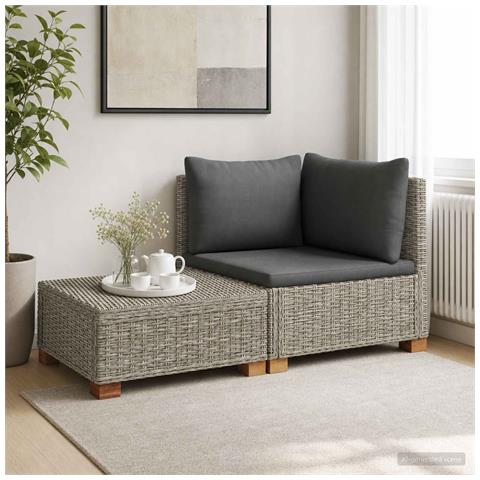 2 pz Set Lounge in Rattan con Cuscini GENDT Rattan naturale - Foto 2