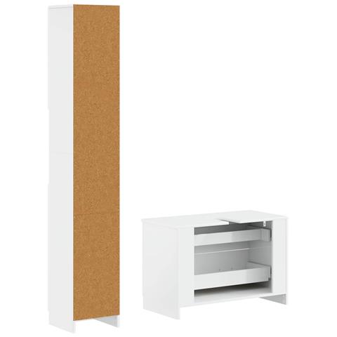 Set di Armadi da Bagno da 2 Pezzi UTRECHT Bianco Lucido - Foto 2