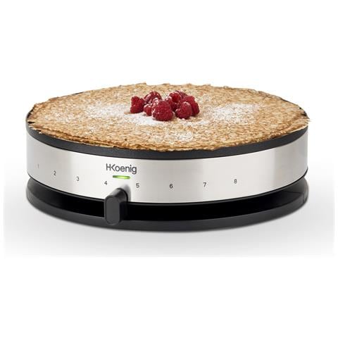 Crepiera elettrica KREP29, acciaio inox, Griglia antiaderente 33 cm, Termostato regolabile, Spatola in legno inclusa - Foto 2