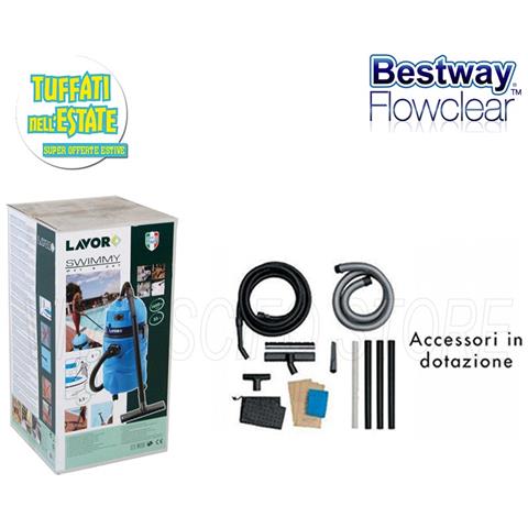 LAVOR - Aspiratore Per Piscine Swimmy - 1400 W (Max1600 W) - 270 Mbar / 27  Kpa - 70 L / S - 35 L - Prevalenza 1,2 M Max - ePRICE