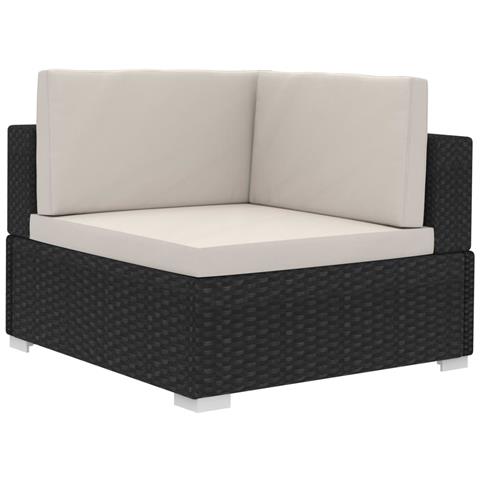 Set Divani Da Giardino 4 Pz Con Cuscini In Polyrattan Nero - Foto 2