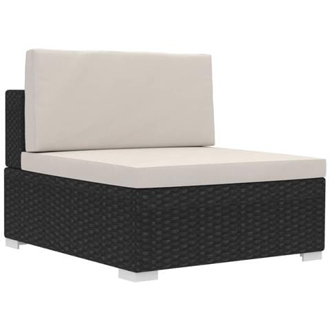 Set Divani Da Giardino 4 Pz Con Cuscini In Polyrattan Nero - Foto 10