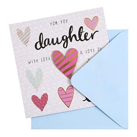 Carta Di Compleanno Per La Figlia Da - 3d Disegno Del Cuore - Foto 2