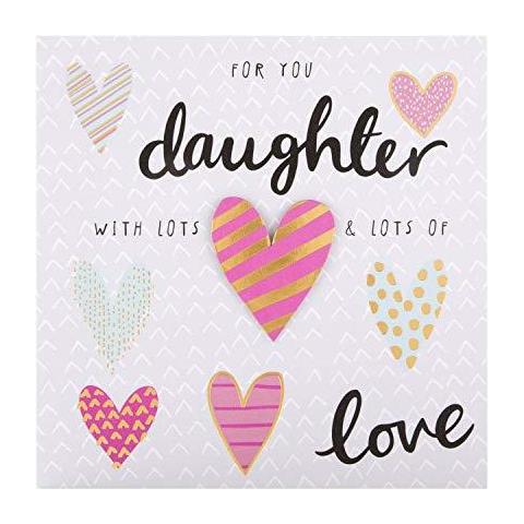 Carta Di Compleanno Per La Figlia Da - 3d Disegno Del Cuore - Foto 1