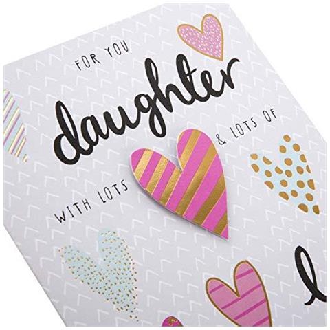 Carta Di Compleanno Per La Figlia Da - 3d Disegno Del Cuore - Foto 4