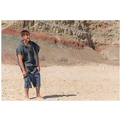 Surf Poncho - Surf Asciugamano Da Bagno Poncho Mens Di Surf Poncho Robe Da Surf Veste Secco - Taglia M Darkgray-verde - Foto 4