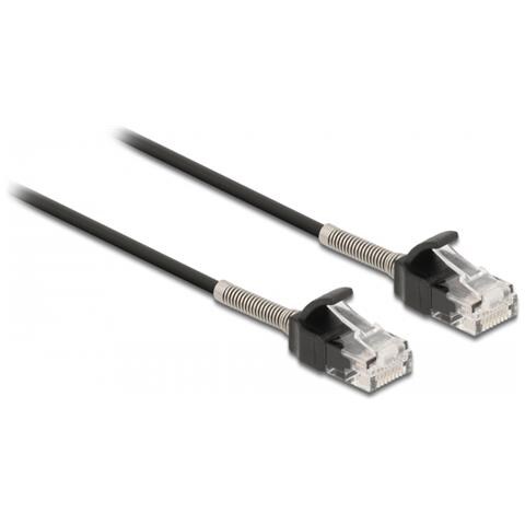 Cavo RJ45 maschio per RJ45 femmina Cat. 6A da 50 cm nero - Foto 1