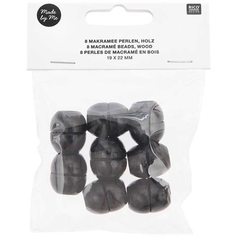 8 Perle Rotonde Fantasy - Legno Nero - 22 Mm - Foto 1