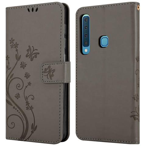 Cadorabo Custodia Compatibile Con Samsung Galaxy A9 2018 In Grigio Fiore - Coperchio Protettivo In Design Floreale Con Chiusura Magnetica, Funzione Stand E Slot Per Carte - Foto 8
