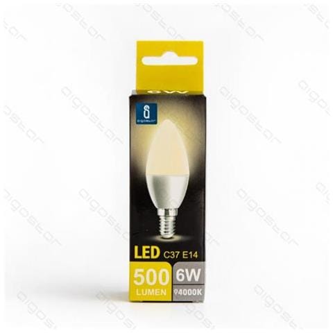 Lampadina Led A5 C37 6w Attacco E14 Color Box 500 Lumen 4000k Luce Naturale Angolo 280 D37h100mm Equivale 50w Incandescenza - Foto 1
