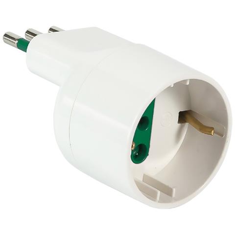 Adattatore Singolo Spina Asimmetrica Salvaspazio Spina 2p + T 10a - Bianco - Foto 3