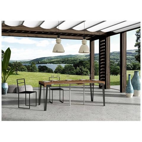 Consolle Allungabile 90x40/290 Cm Rio Telaio Antracite - Abete Tinto - Foto 6