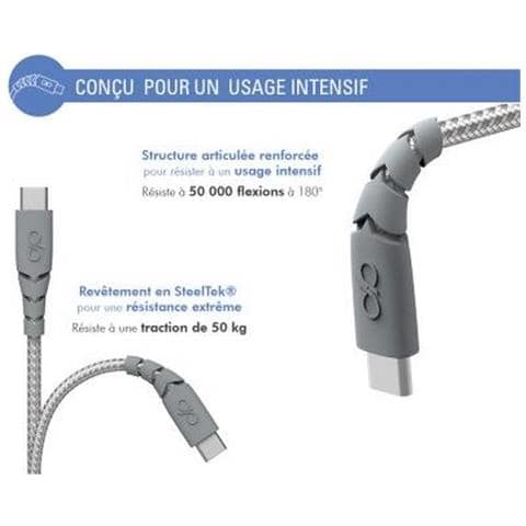 Cavo Usb A/usb C Ultrarinforzato 3m - 3a, Grigio - Foto 3