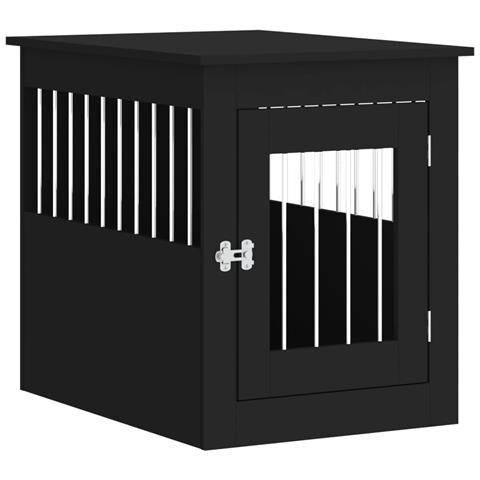 Gabbia Cani Da Arredamento Nera 55x75x65cm Legno Multistrato - Foto 1
