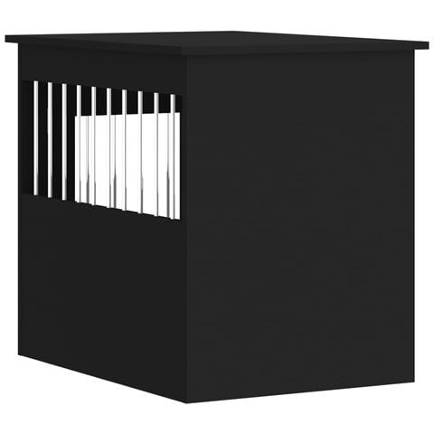 Gabbia Cani Da Arredamento Nera 55x75x65cm Legno Multistrato - Foto 8