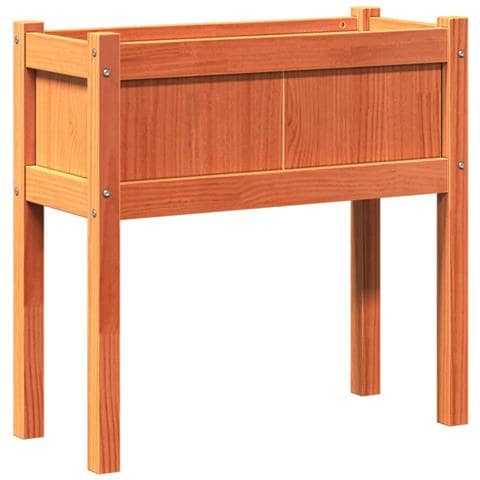 Fioriera Giardino Gambe Marrone Cera 70x31x70 Cm Massello Pino - Foto 1