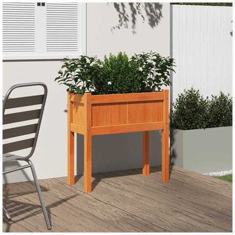 Fioriera Giardino Gambe Marrone Cera 70x31x70 Cm Massello Pino - Foto 2