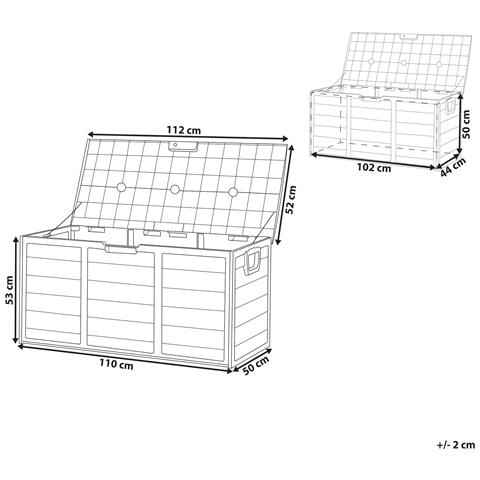 Cesta Da Giardino 112 X 50 Cm Beige E Nero Locarno - Foto 2