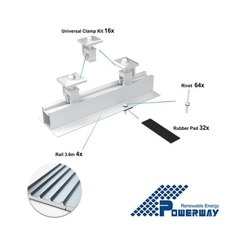 Kit montaggio 6 Moduli x pannelli sandwich escluso binario - Foto 1