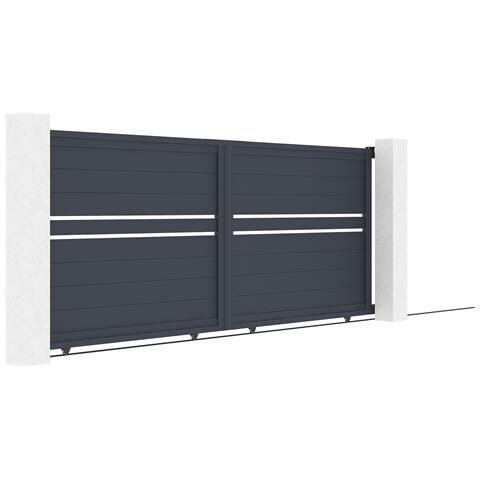 Cancello Scorrevole 3,5m Cimone H. 140 Alluminio Grigio - Foto 2