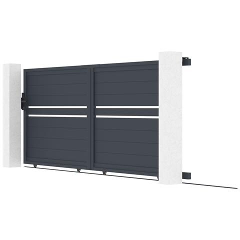 Cancello Scorrevole 3,5m Cimone H. 140 Alluminio Grigio - Foto 8