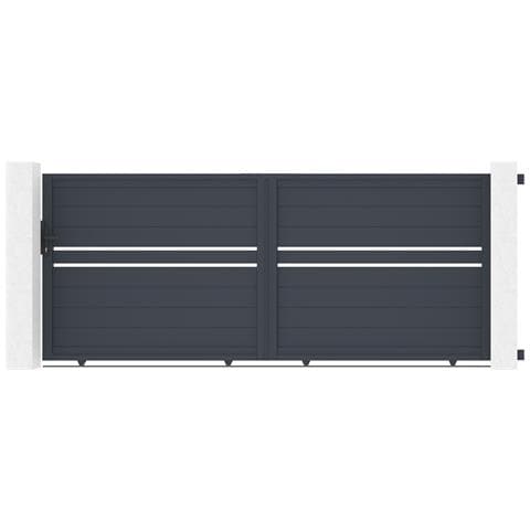 Cancello Scorrevole 3,5m Cimone H. 140 Alluminio Grigio - Foto 1