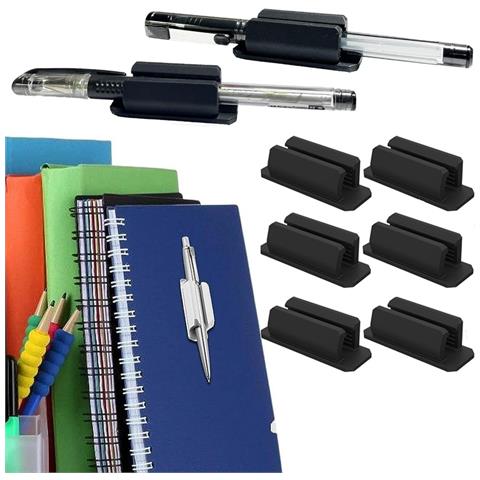 Portapenne Adesivo In Silicone Da 3 Pezzi Per Scrivania Black - Foto 2