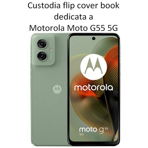 Smart Book Custodia A Libro Poket Flip Cover Case Per Motorola Moto G55 5g Red - Foto 2