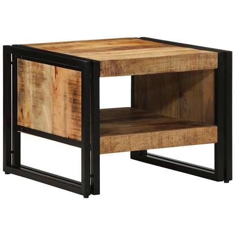 Tavolino da Salotto 50x50x38 cm Legno Massello di Mango Grezzo - Foto 1