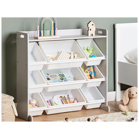 Scaffale Con 9 Contenitori Collie 78 Cm Grigio - Foto 1