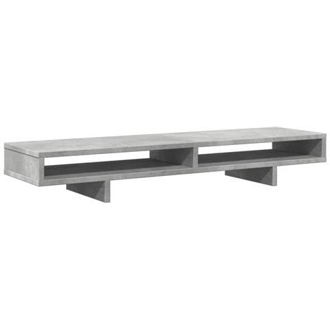 Supporto Monitor Grigio Cemento 100x27x15cm Legno Massello Pino - Foto 2