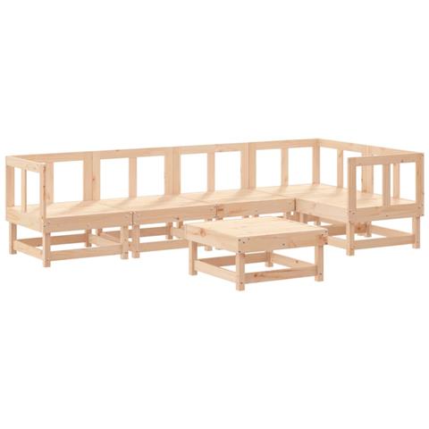 Set Salotto Da Giardino 6 Pz In Legno Massello Di Pino - Foto 2