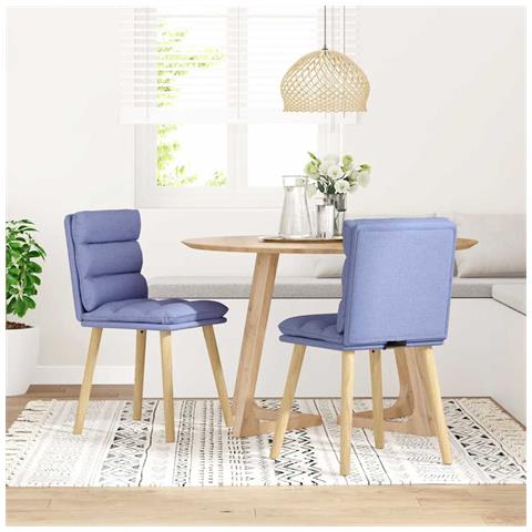 Sedie Da Pranzo 2 Pz Blu Jeans In Tessuto - Foto 2