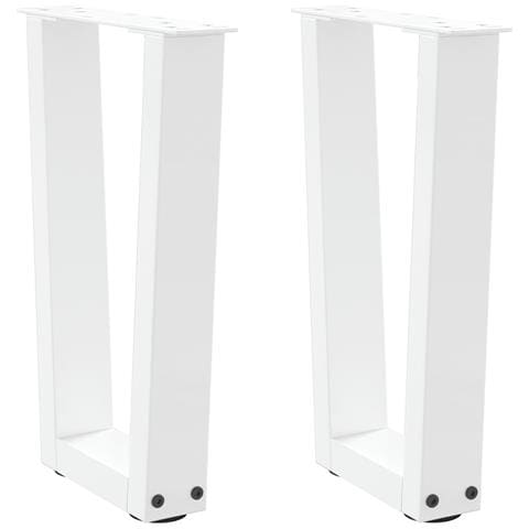 Gambe Per Tavolo Pranzo A V 2 Pz Bianco 28x(42-43,3)cm Acciaio - Foto 1
