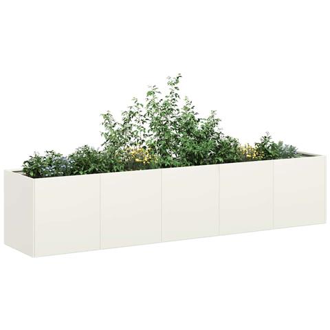 Fioriera Bianca 200x40x40 Cm In Acciaio Laminato A Freddo - Foto 1