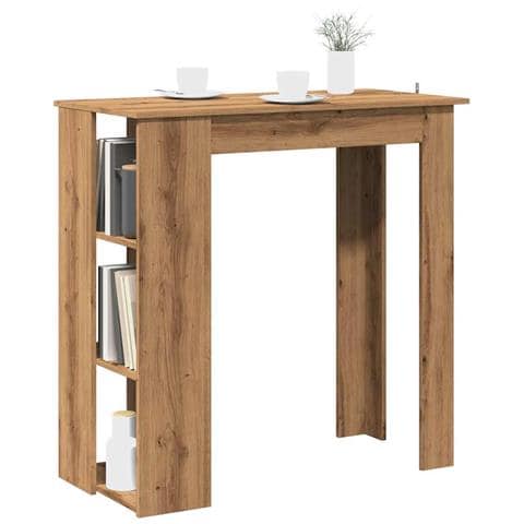 Tavolo Bar Ripiano Rovere Artigianale 102x50x103,5cm Truciolato - Foto 1