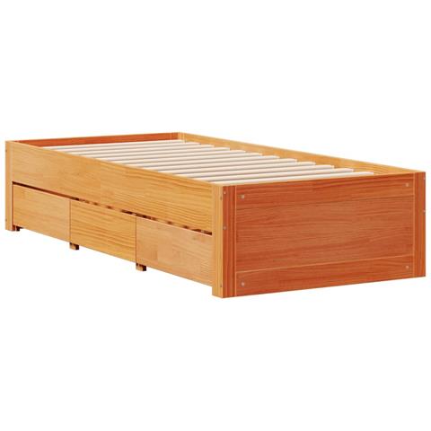 Giroletto Senza Materasso Con Cassetti Marrone Cera 100x200 Cm - Foto 3