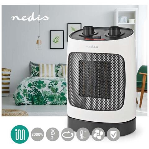 Nedis Htfa19wt Stufetta Elettrica Interno Bianco Riscaldatore Ambiente Elettrico Con Ventilatore - Foto 3