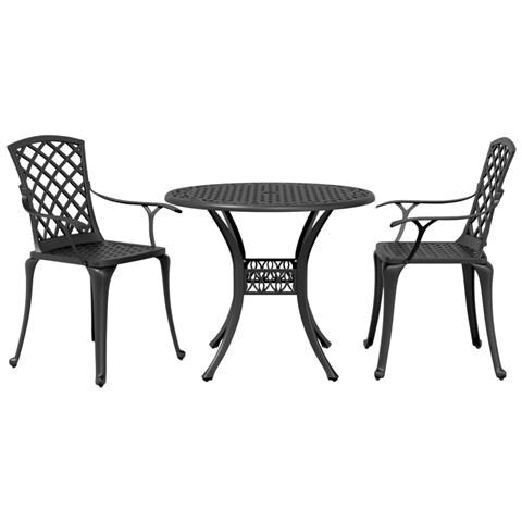 Set Da Bistrot 3 Pz Nero In Alluminio Pressofuso - Foto 1