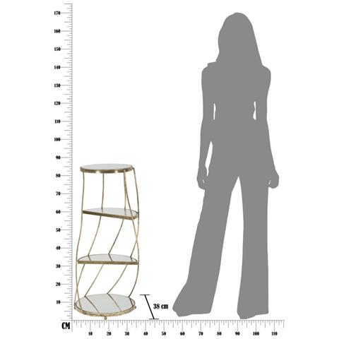 Tavolino Mf585 - Oro - Metallo - 38x38x86 Cm - Foto 8
