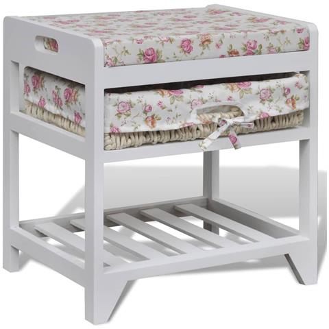 Lusso Casadino - Cassapanca Con Scarpiera E Cestino In Legno Di Paulownia - Foto 2