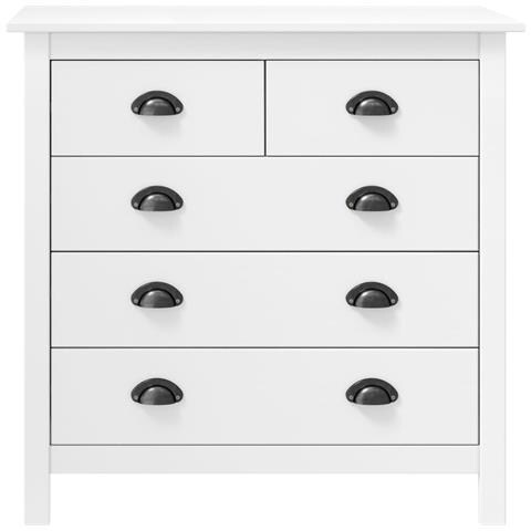 Credenza Hill Bianca 79x40x80 Cm In Legno Massello Di Pino - Foto 1