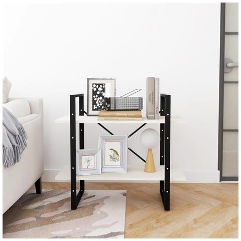 Libreria A 2 Ripiani Bianca 80x30x70 Cm In Massello Di Pino - Foto 2