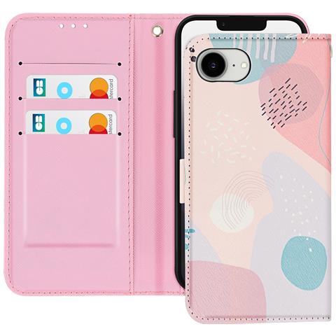 Cover Per Iphone 16e Con Motivo Puzzle Pastello Porta Carte - Foto 1