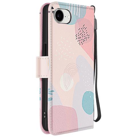 Cover Per Iphone 16e Con Motivo Puzzle Pastello Porta Carte - Foto 2