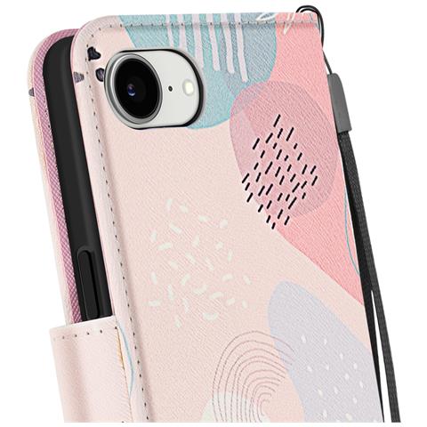 Cover Per Iphone 16e Con Motivo Puzzle Pastello Porta Carte - Foto 5